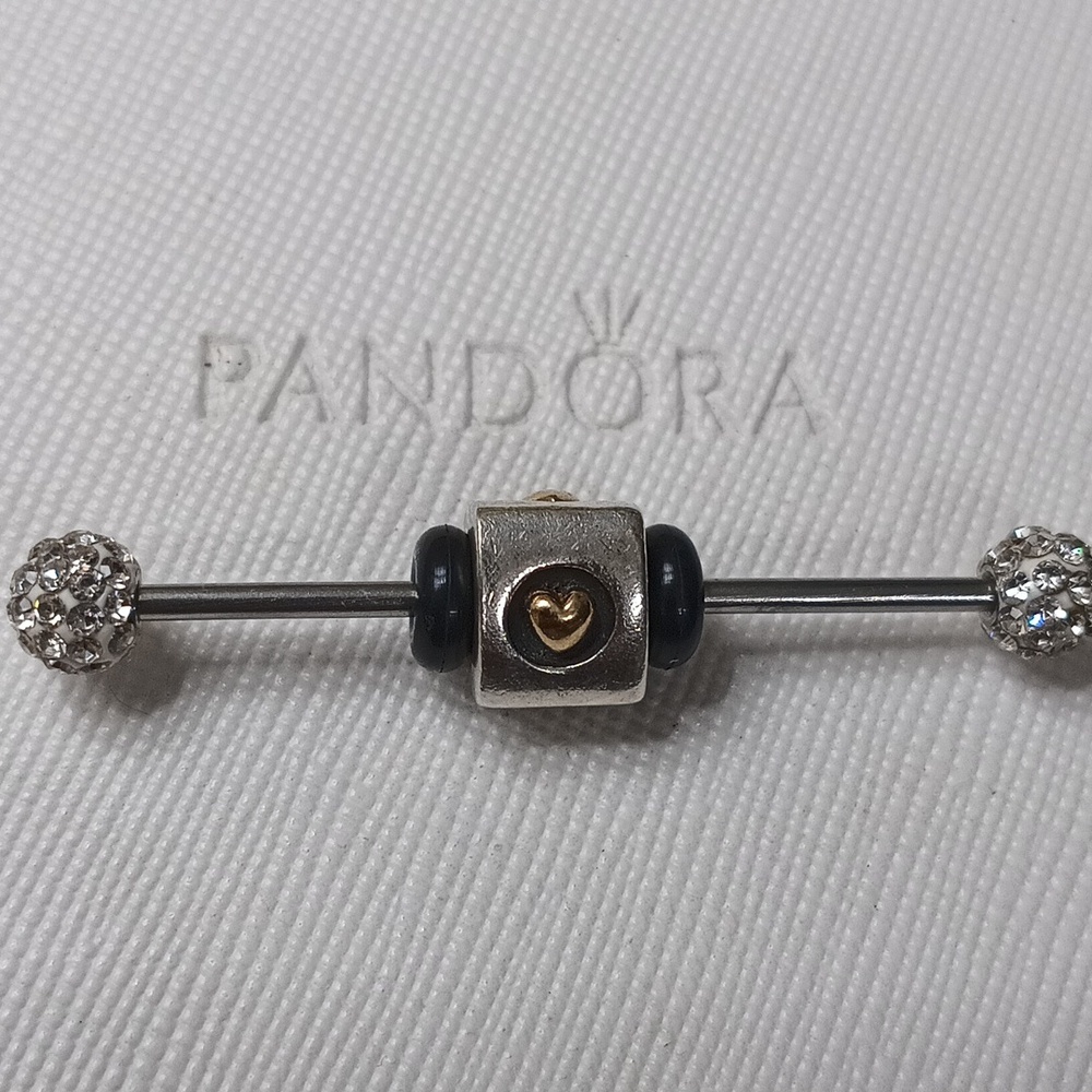 PandoraSilver 14k Vintage Heart Of Gold Two Tone Charm (2 Listed Separately)